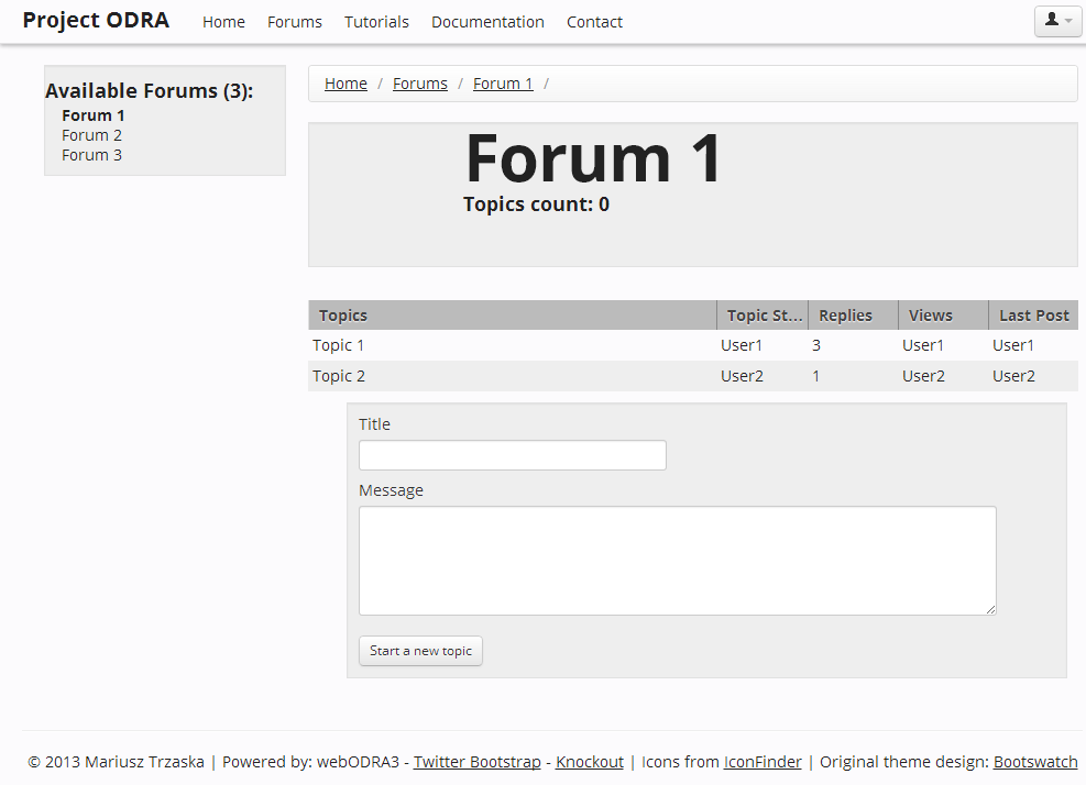 webODRA sample forum